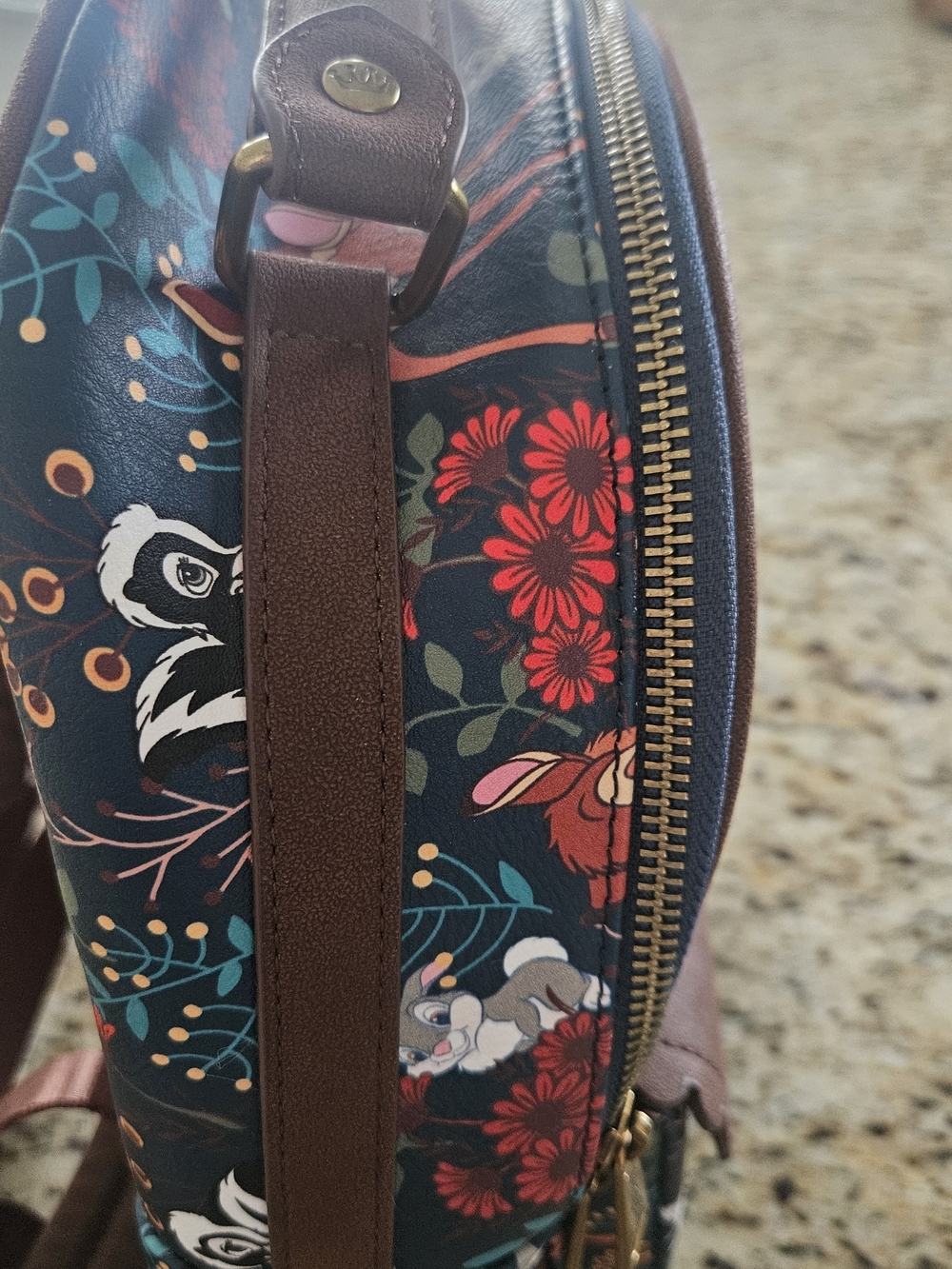 Loungefly Brown Bambi Floral Mini Backpack - Picture 9 of 9